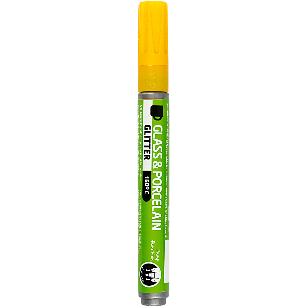 Creativ Company Glass and Porcel Staff Glitter semi-couverture jaune