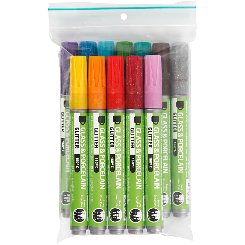 Creativ Company Glass and Porcelain States Color Glitter, 12st.