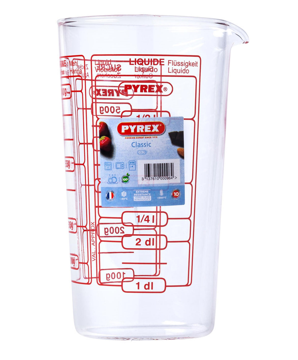 Verre doseur en Pyrex 0,5l