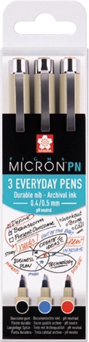 Ensemble de bureau Sakura pigma micron pn 3 couleurs