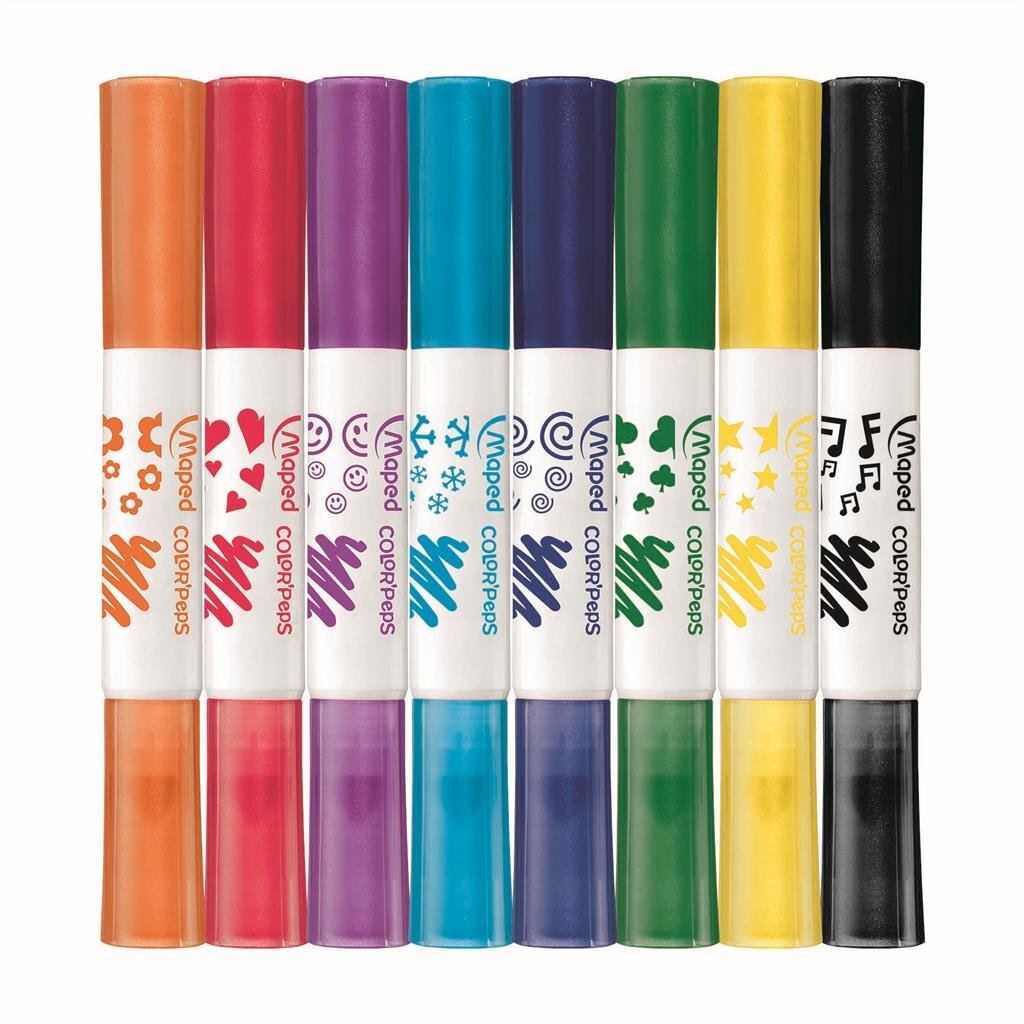 Feutres Maped color'peps duo stamp, 8 pièces