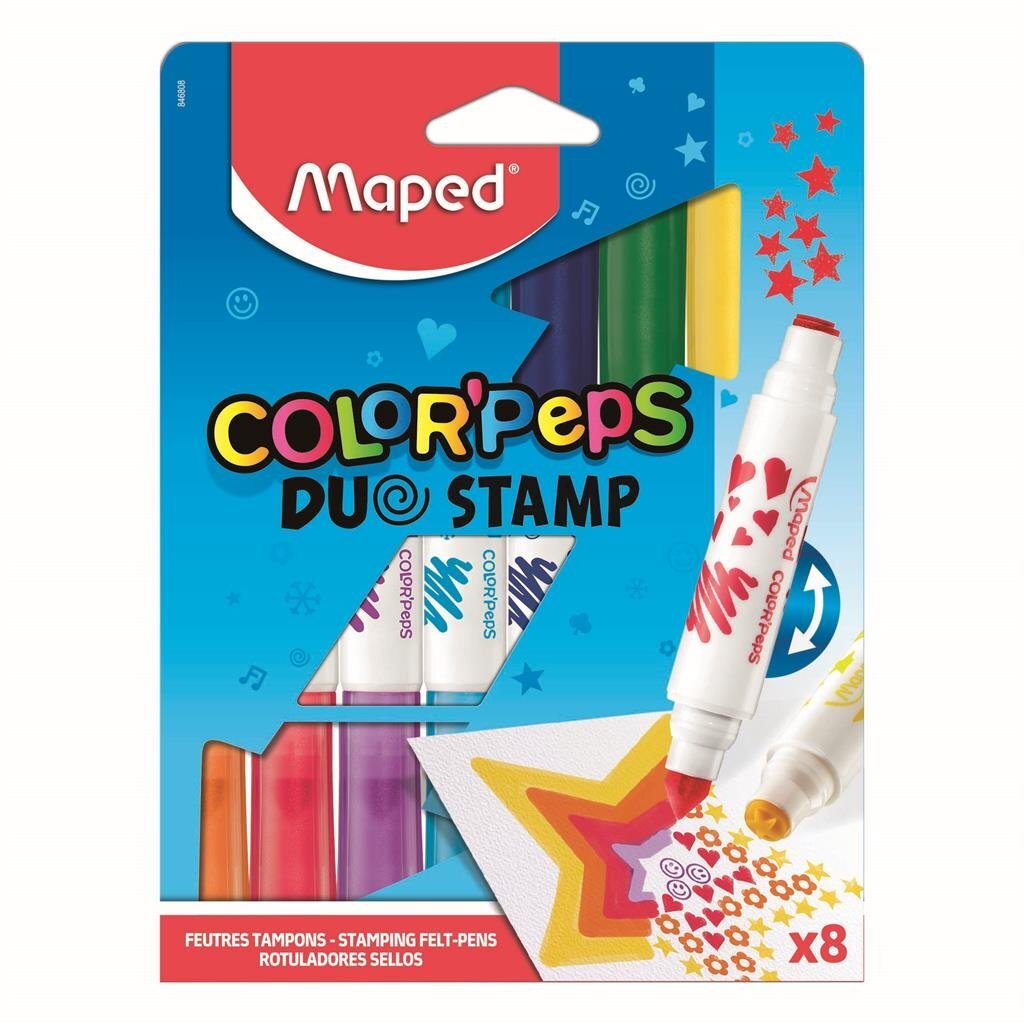 Feutres Maped color'peps duo stamp, 8 pièces