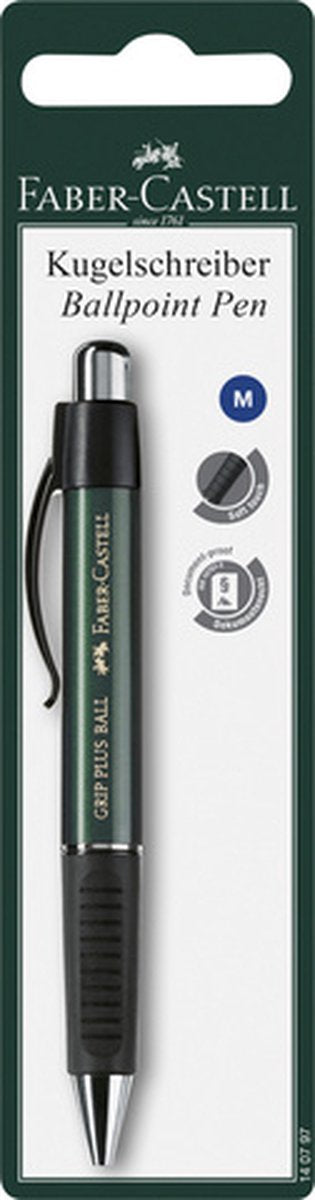 Stylo à bille Faber-Castell grip plus noir sur blister