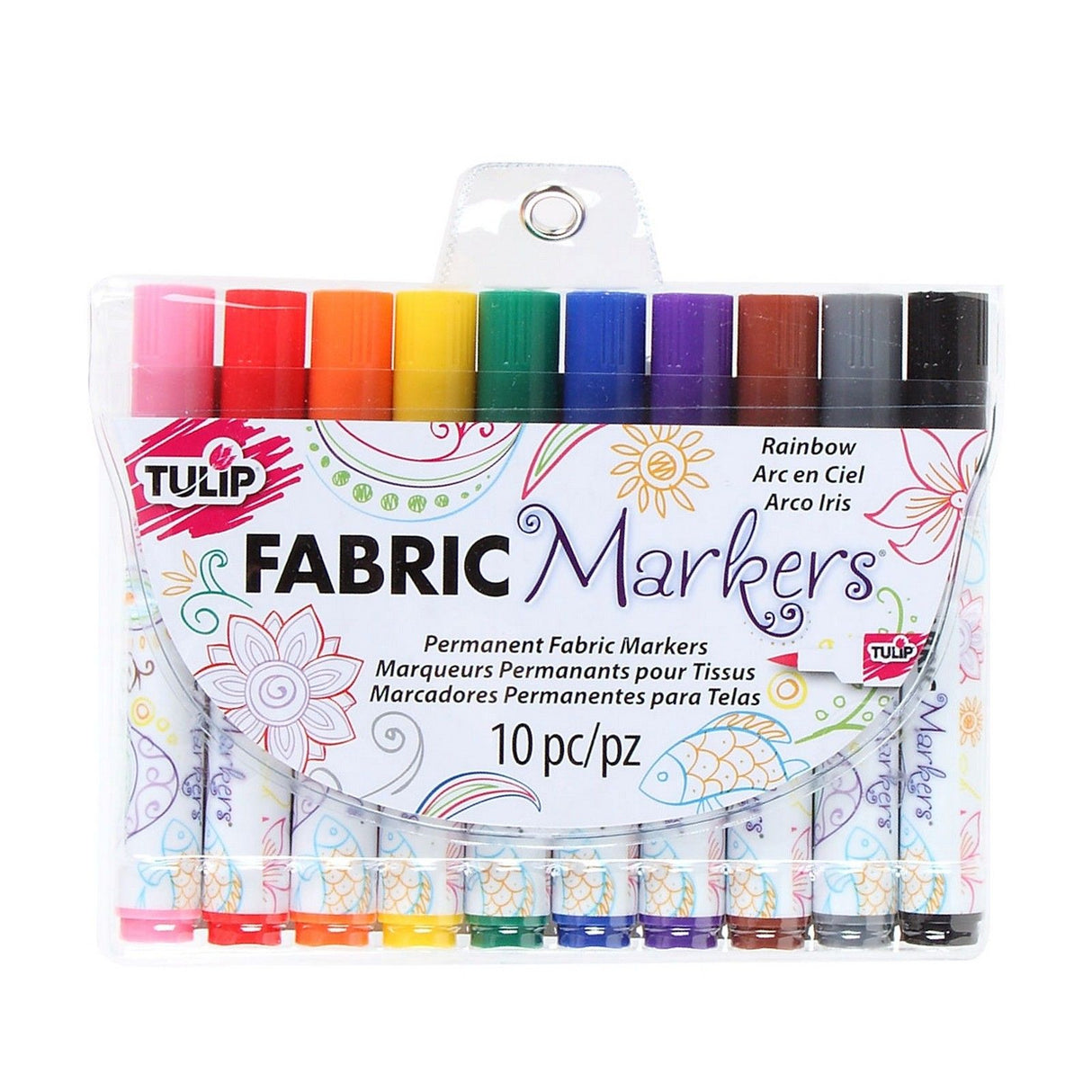 Tulipe • marqueurs textiles arc-en-ciel 10pcs.