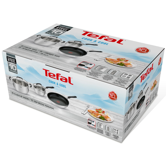 Tefal Batterie de cuisine Tefal Cook Cool Set de poêles 3 pièces