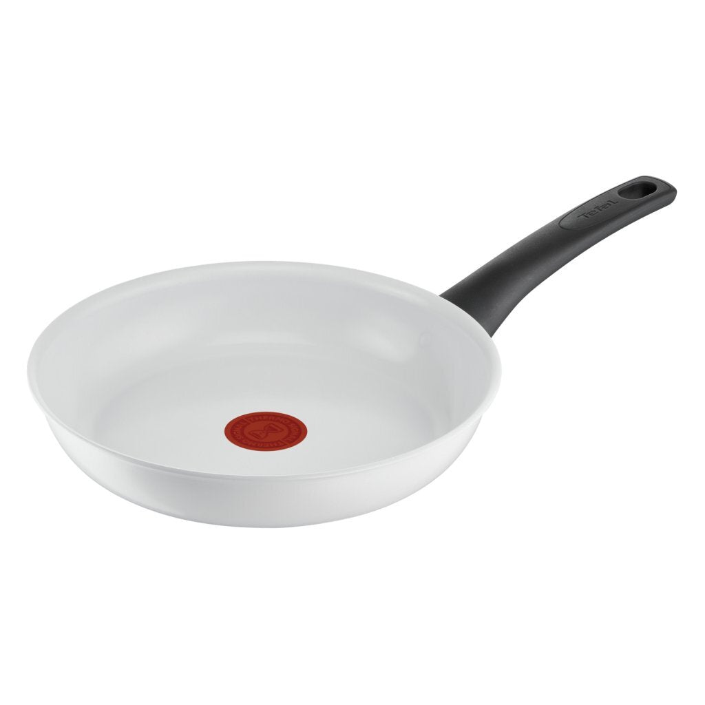 Batterie de cuisine Tefal Poêle à frire en céramique Tefal 24 cm blanche