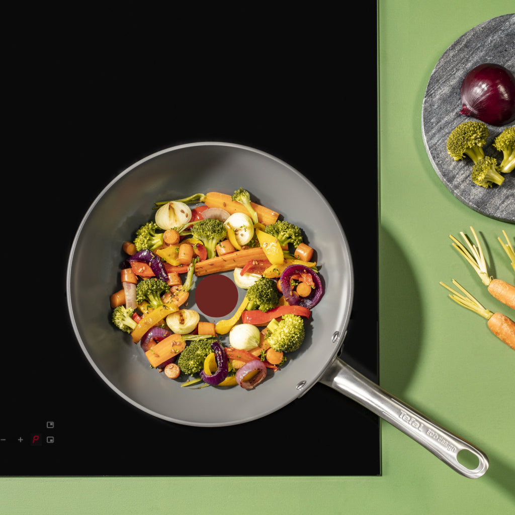 Tefal renouveler+ poêle wok - ø28 cm - céramique - sans pfas - convient à l'induction