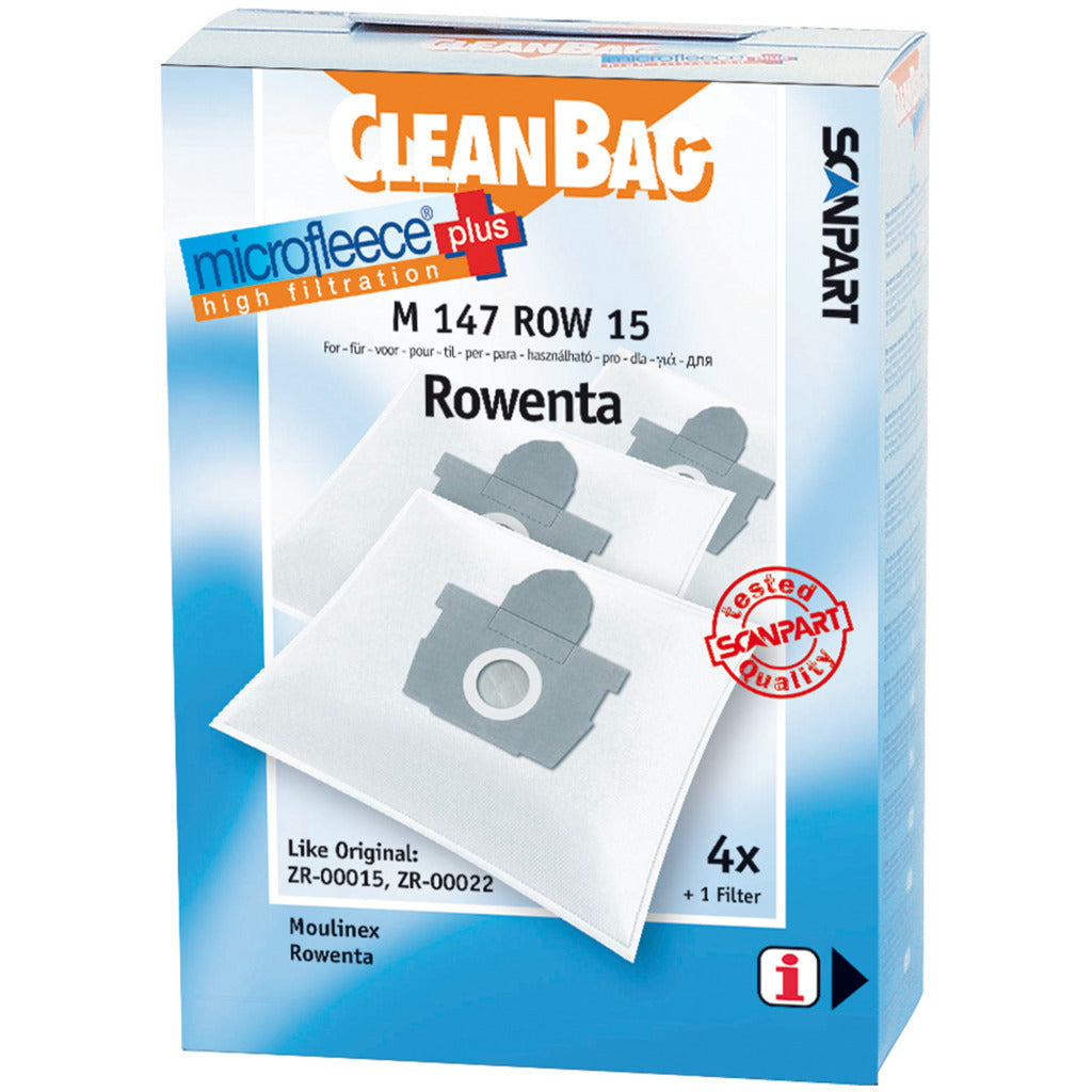 Sac à poussière en micropolaire Scanpart m147row15 Rowenta artec2 zr0015