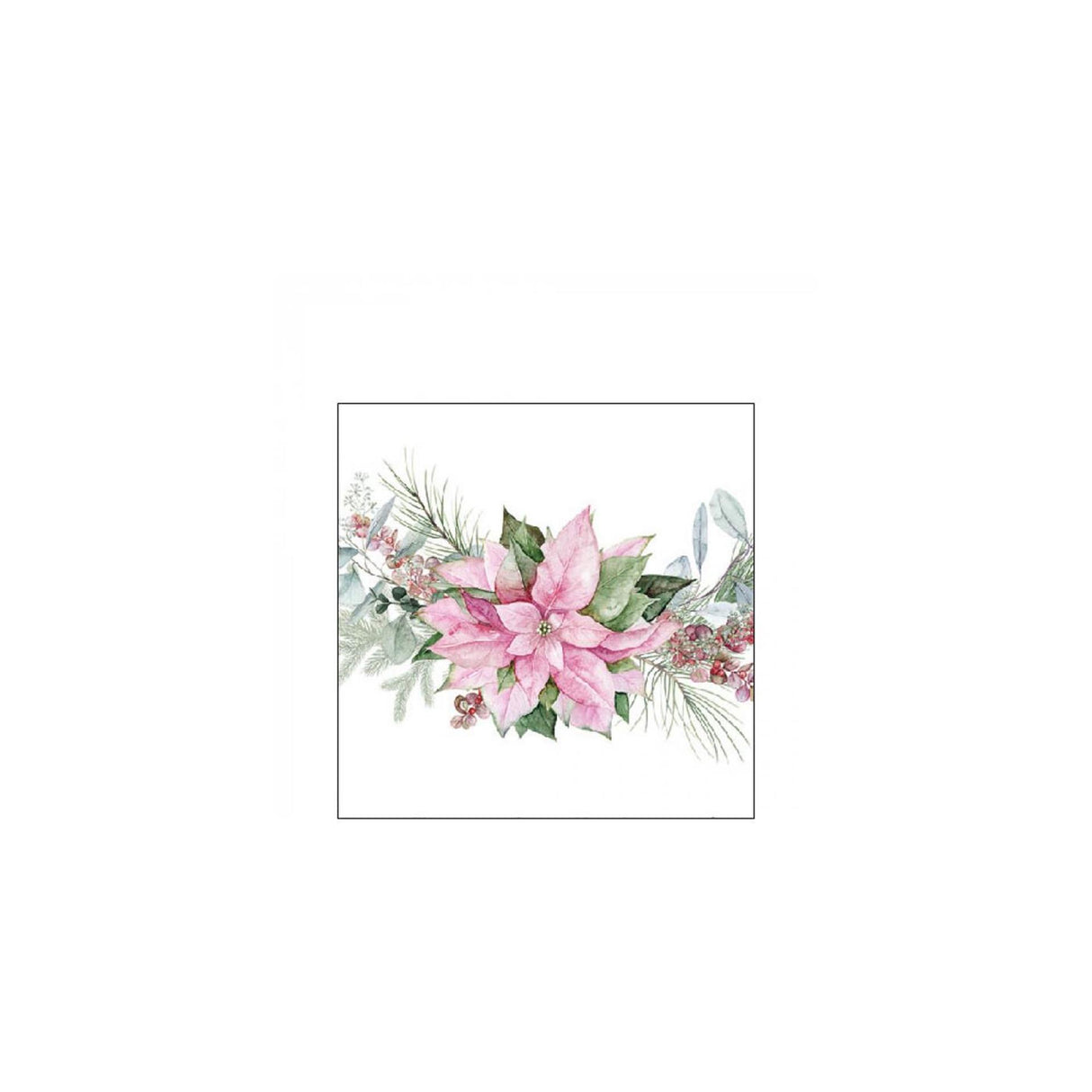 Serviettes Ambiente 25cm poinsettia rose