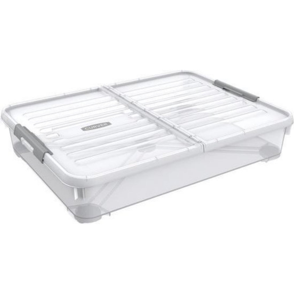 Curver Curver Handy+ Boîte De Rangement Sous Le Lit 50L Gris Transparent