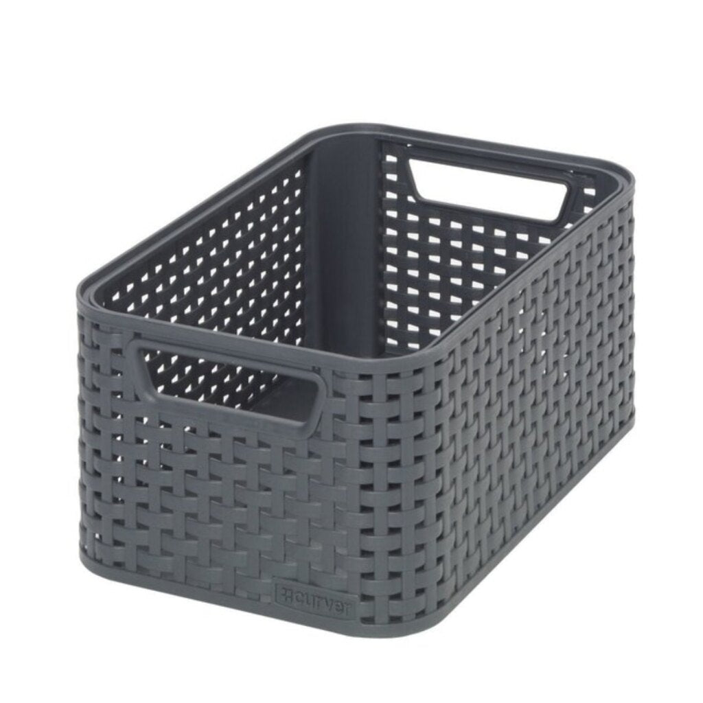 Panier de rangement style Curver taille s 6 l anthracite