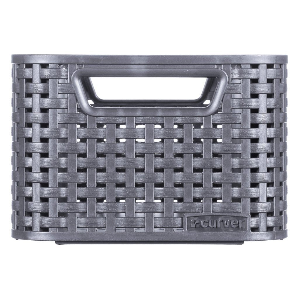 Panier style Curver style rotin anthracite 12,9x28,5x19,4cm