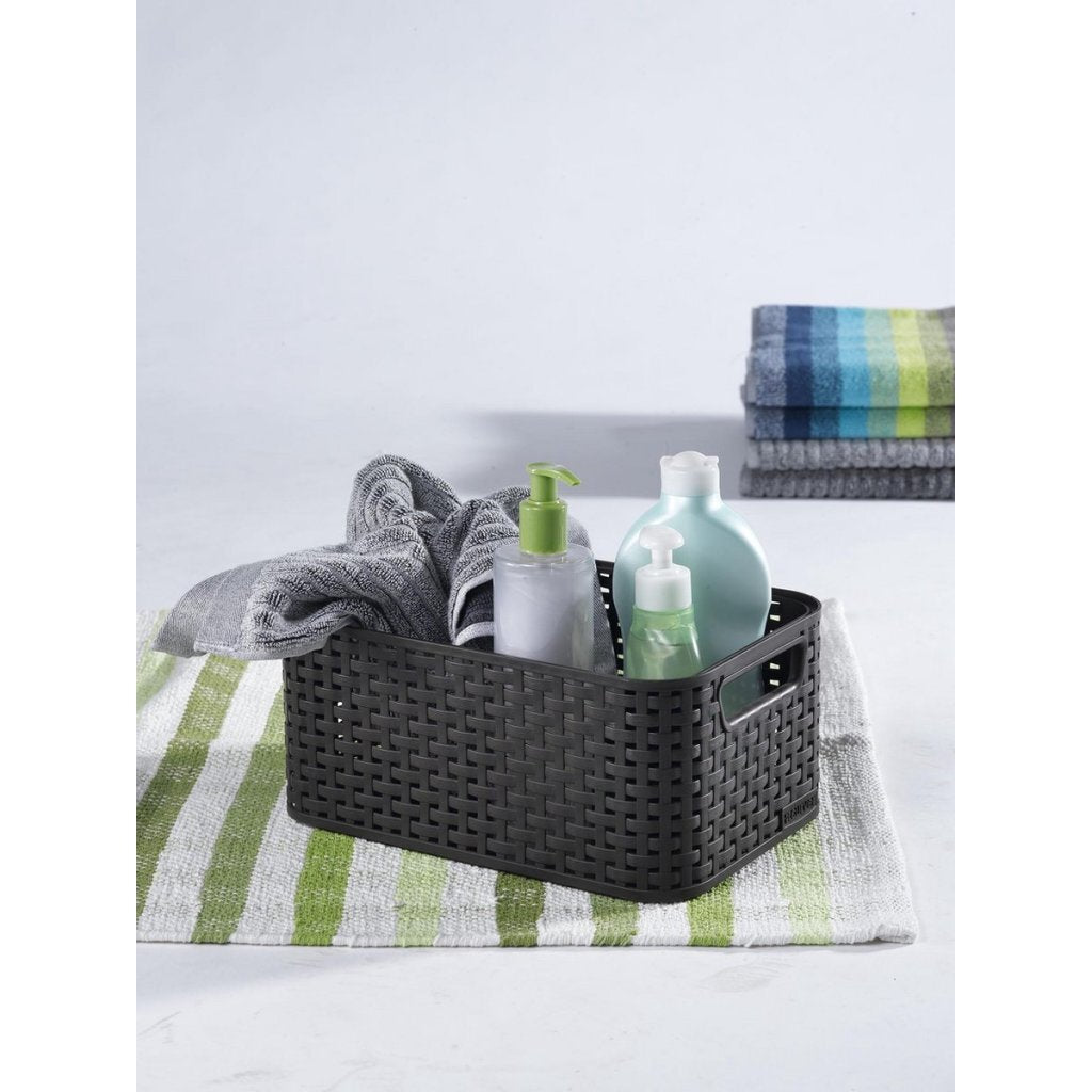 Panier style Curver style rotin anthracite 12,9x28,5x19,4cm