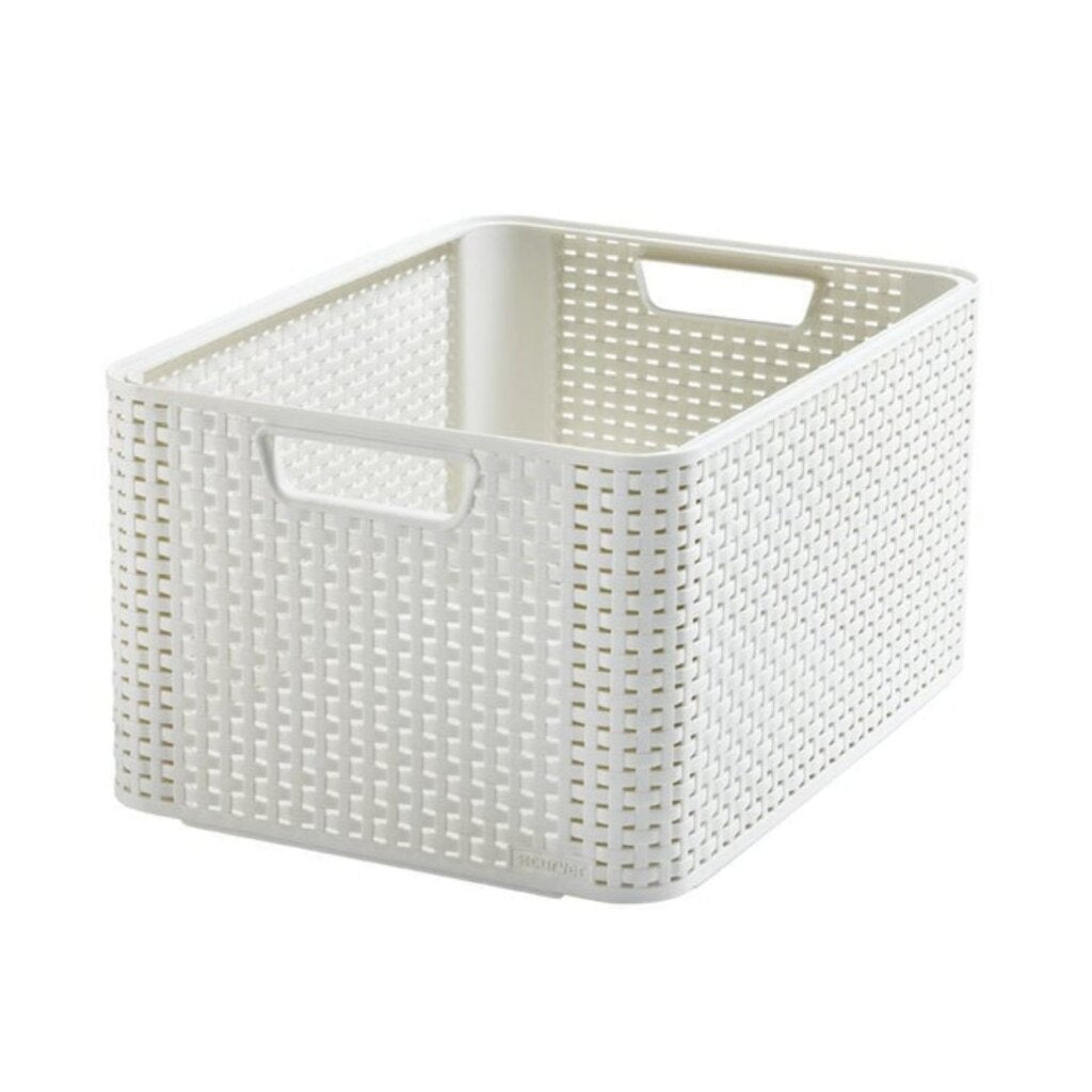 Panier de rangement style Curver 30l blanc