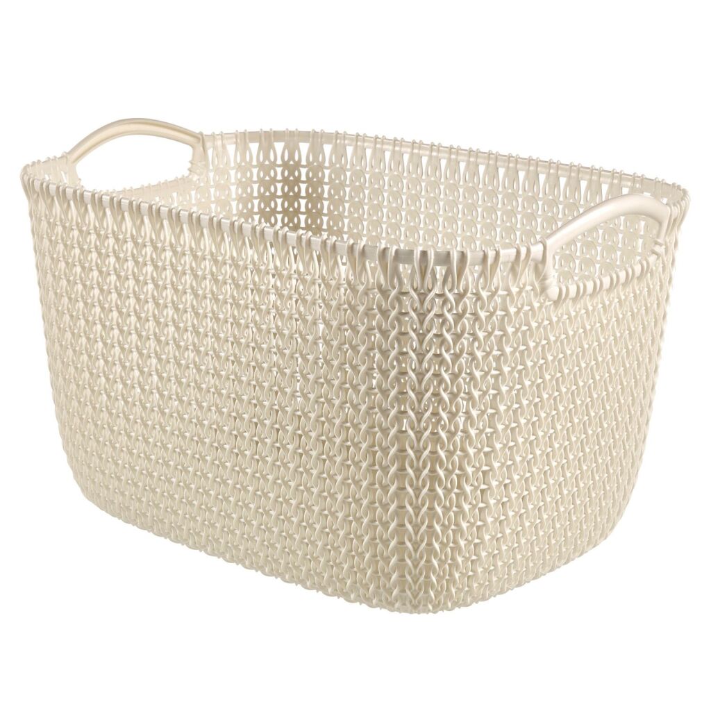 Curver panier de rangement aspect tricot 19l blanc
