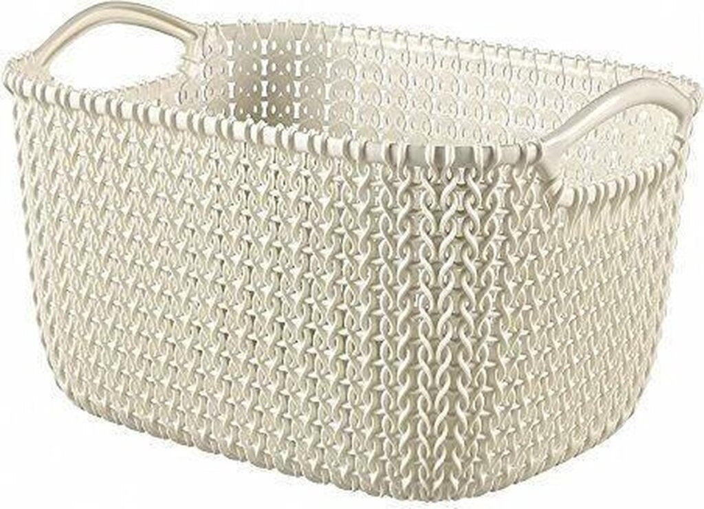 Curver panier de rangement en tricot s 8l blanc vintage