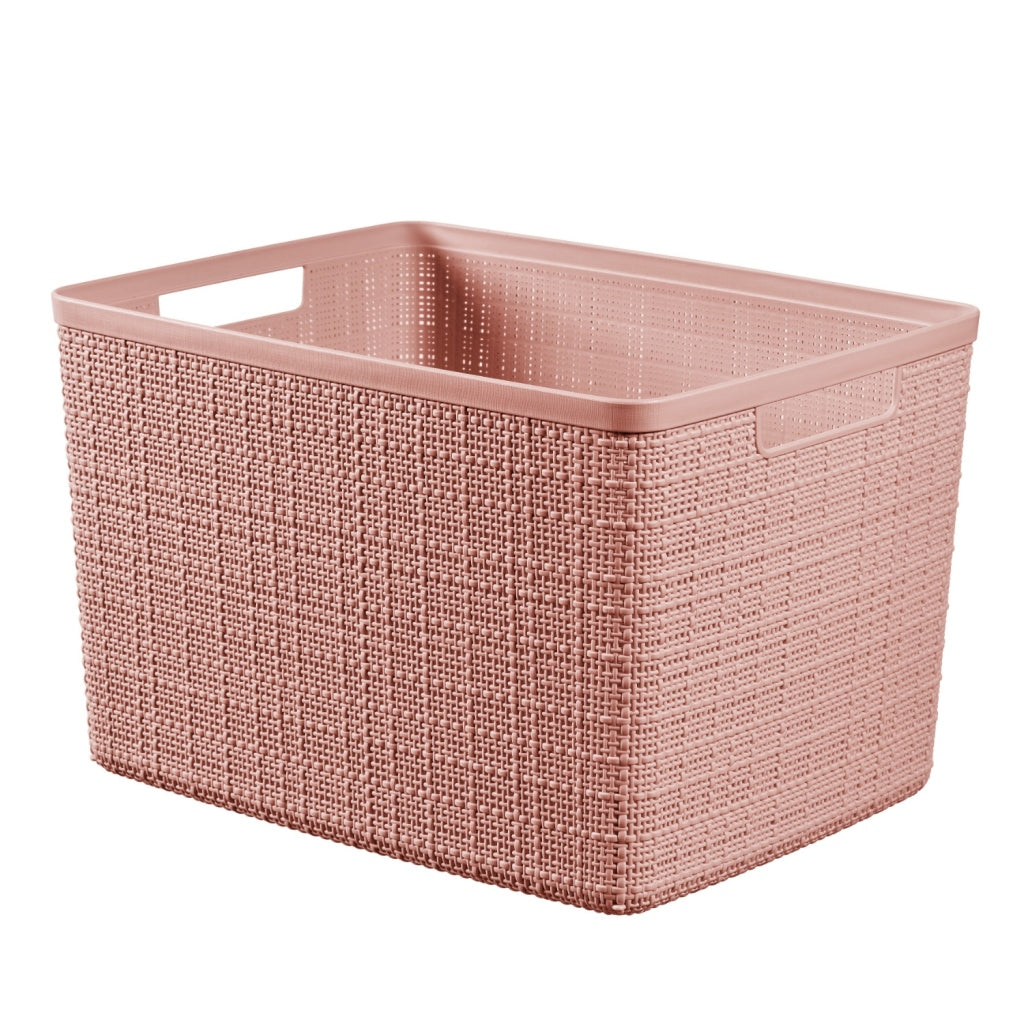 Curver panier de rangement aspect jute 20l rose