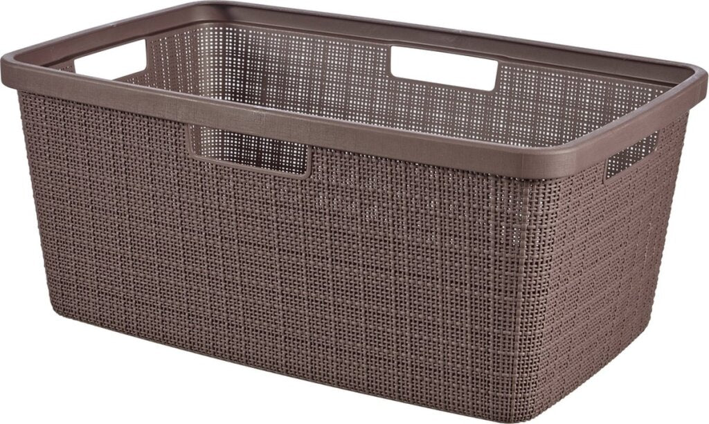 Curver Panier à linge en jute Curver 46L Plastique recyclé au poivre