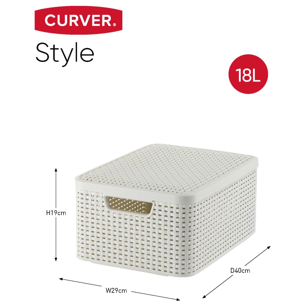 Panier de rangement Curver Curver avec couvercle blanc 3 st 240652