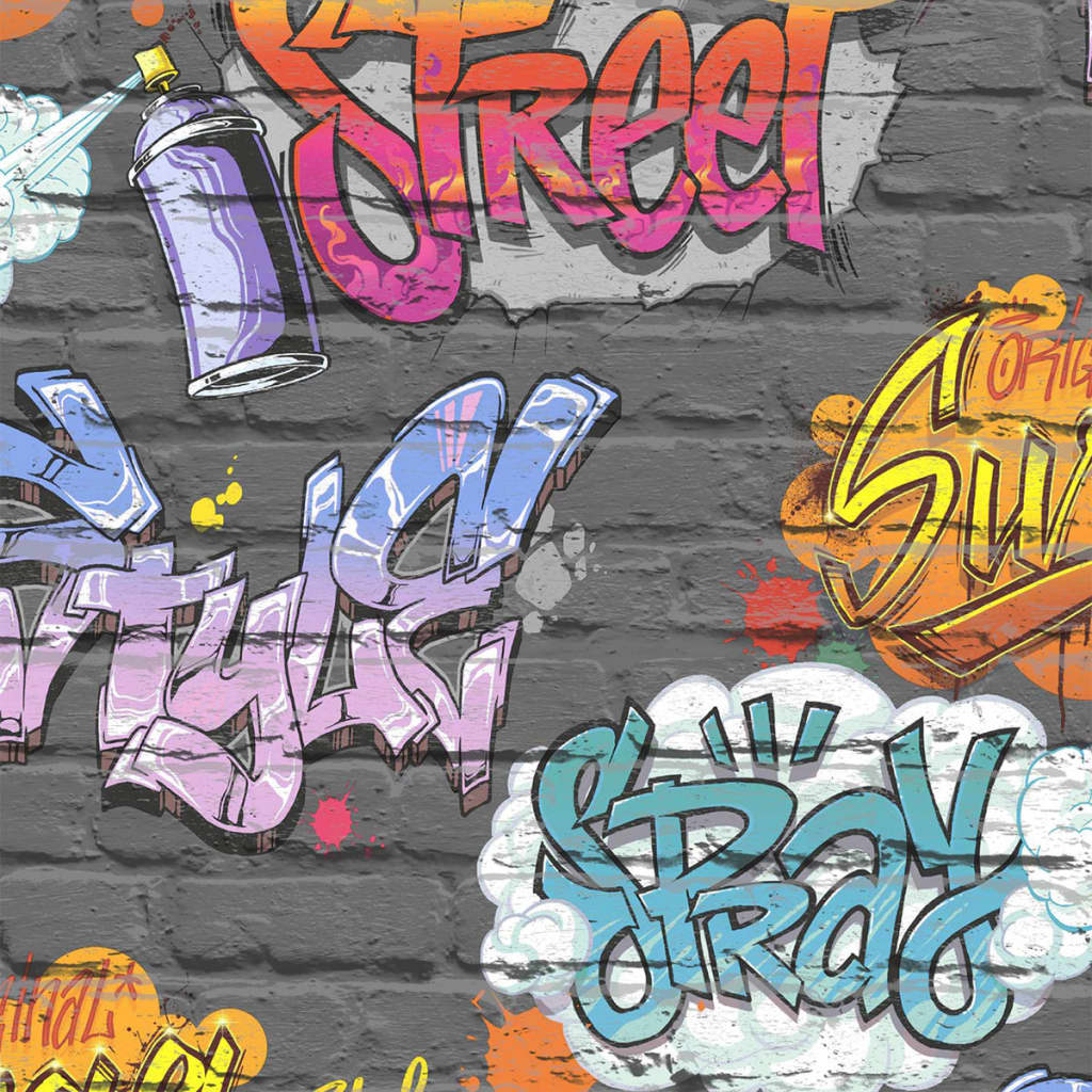 Papier mural néerlandais Graffiti Graffiti Multi-couleur L179-01
