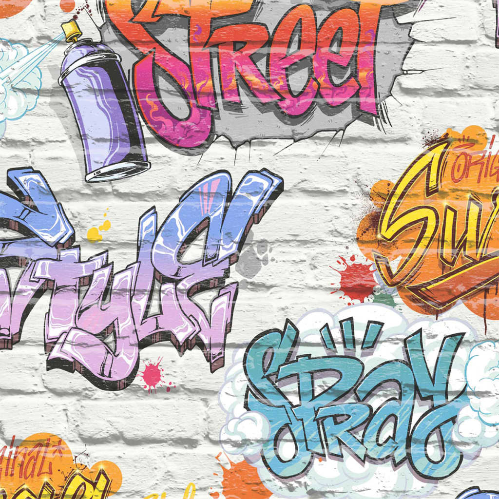 Papier mural néerlandais Graffiti Multicolor L179-05