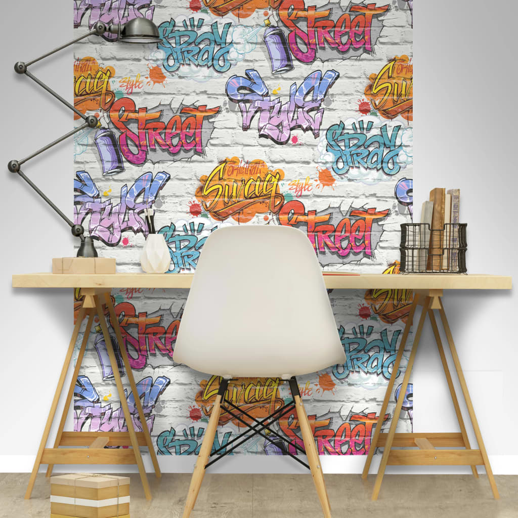 Papier mural néerlandais Graffiti Multicolor L179-05