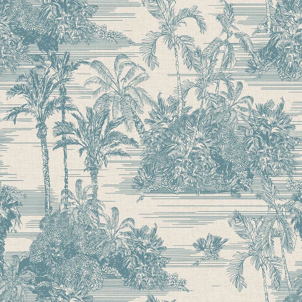 Papin d'écran du papier peint néerlandais beige tropical et bleu clair
