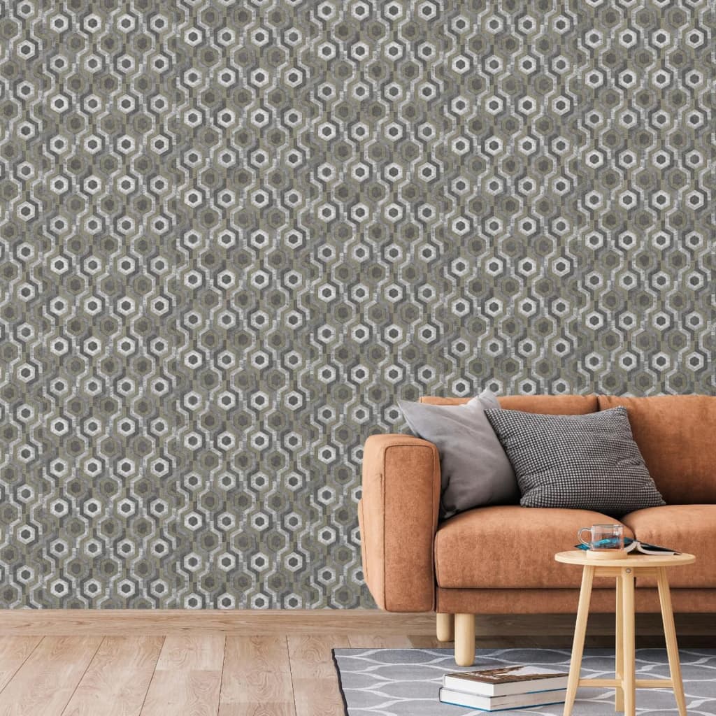 Papier peint mural hollandais coloré en argent galactique et marron