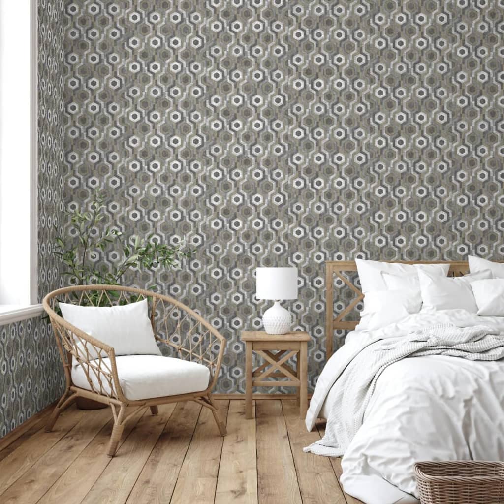Papier peint mural hollandais coloré en argent galactique et marron