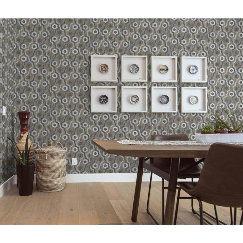 Papier peint mural hollandais coloré en argent galactique et marron