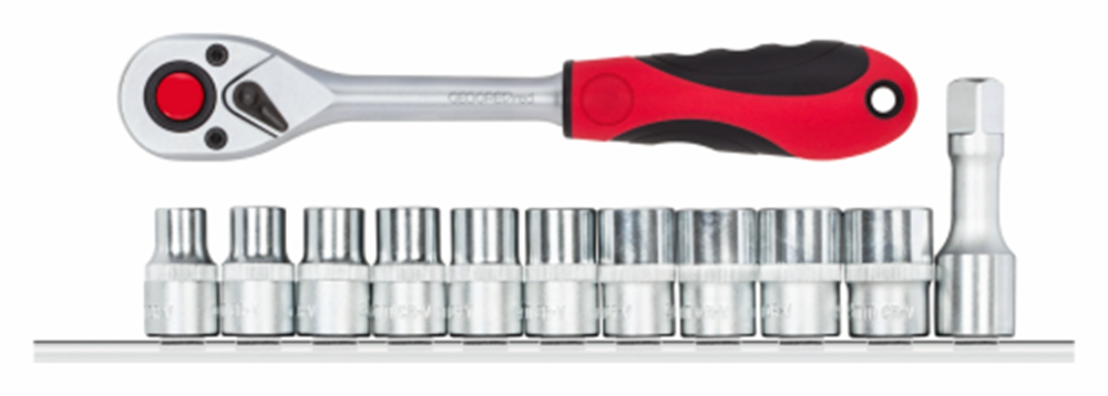 Clé à douille Gedore + cliquet 1 2" | 6 pièces | + rail | 12 pièces - 3300030