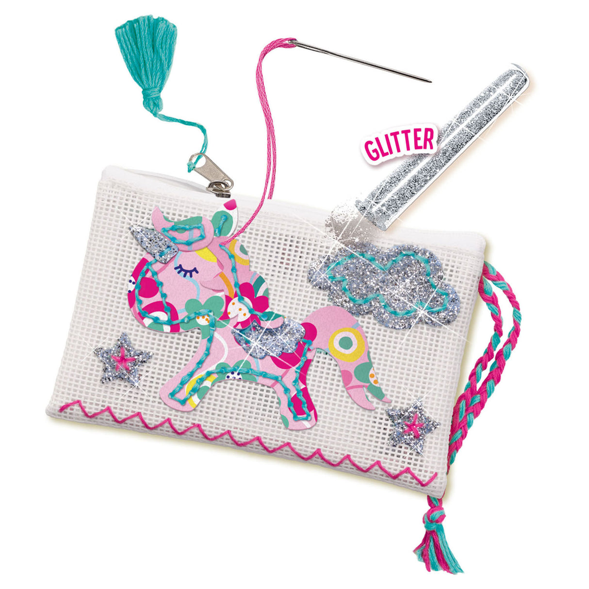 SES Trousse à Crayons Broderie Licorne