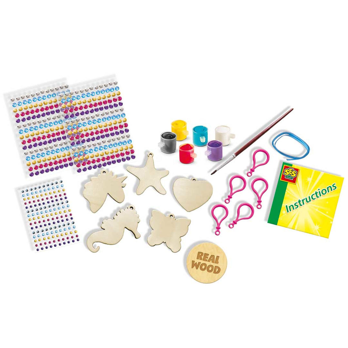 Ses creative ses diamant painting - porte-clés en bois