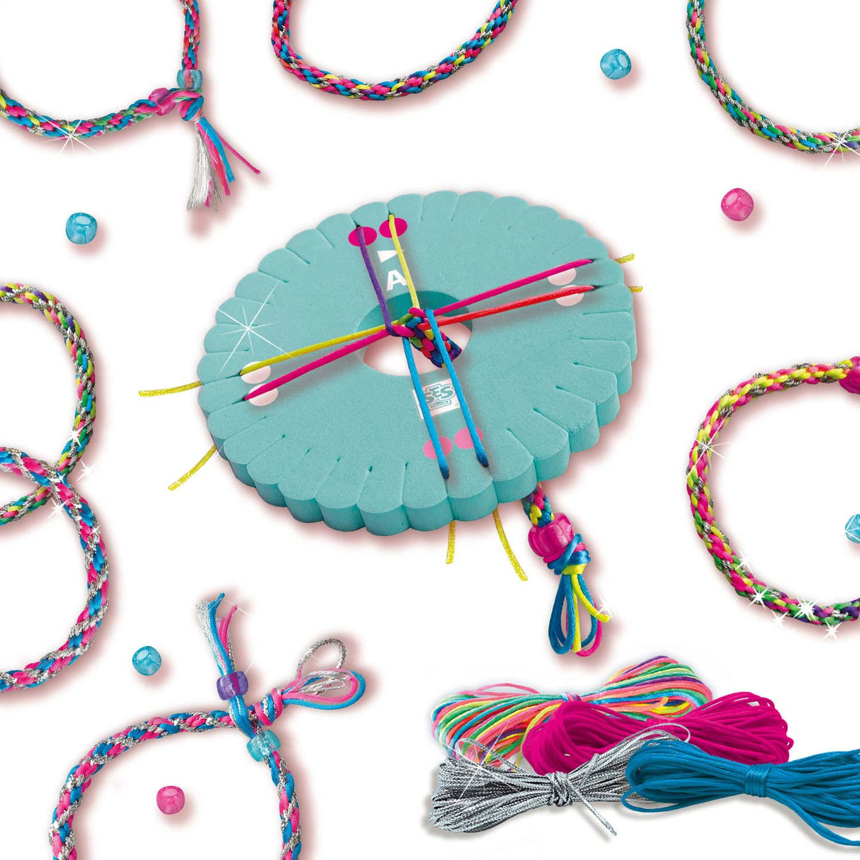 Ses creative - hobby rose - bracelets d'amitié bff - crafting girls - confection de bracelets - 4 couleurs - à partir de 5 ans