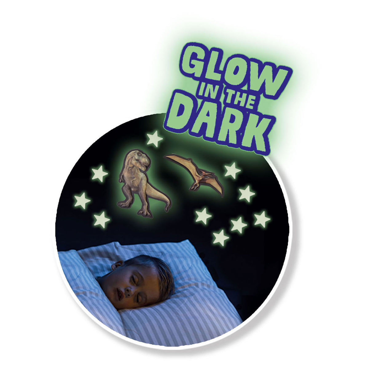 Ses méga stickers muraux lumineux du monde des T-Rex