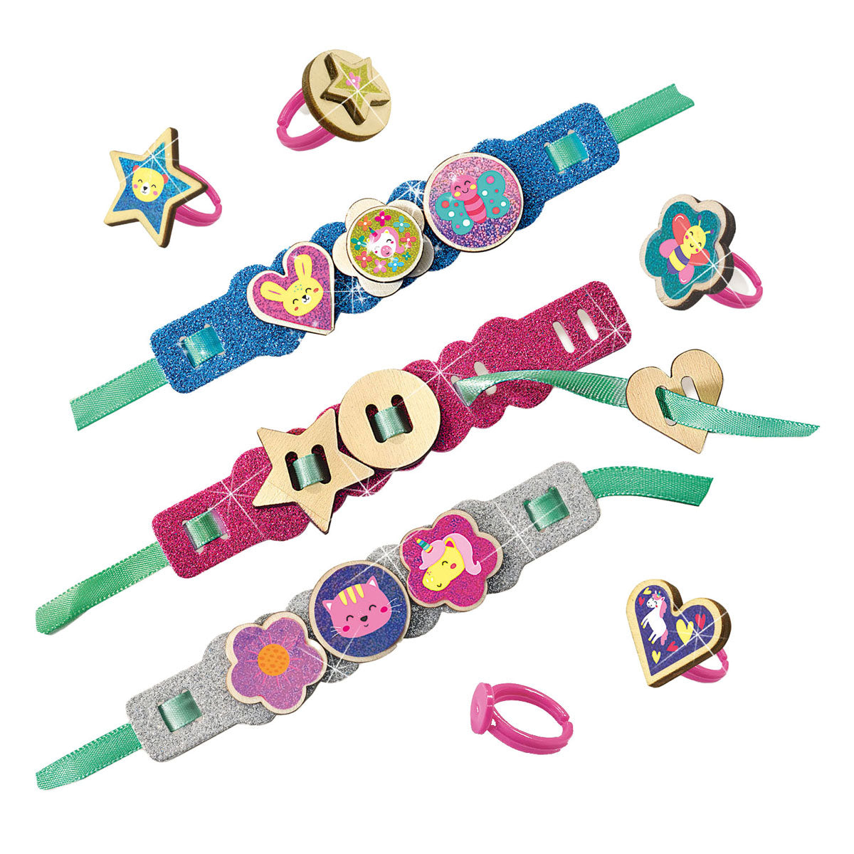 Ses creative ses bagues et bracelets à paillettes faciles