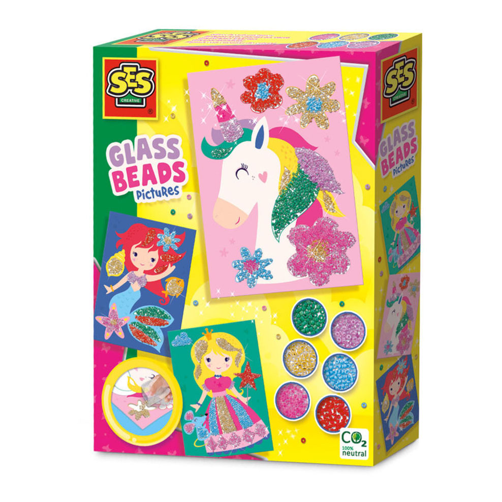 Six cartes en perles de verre