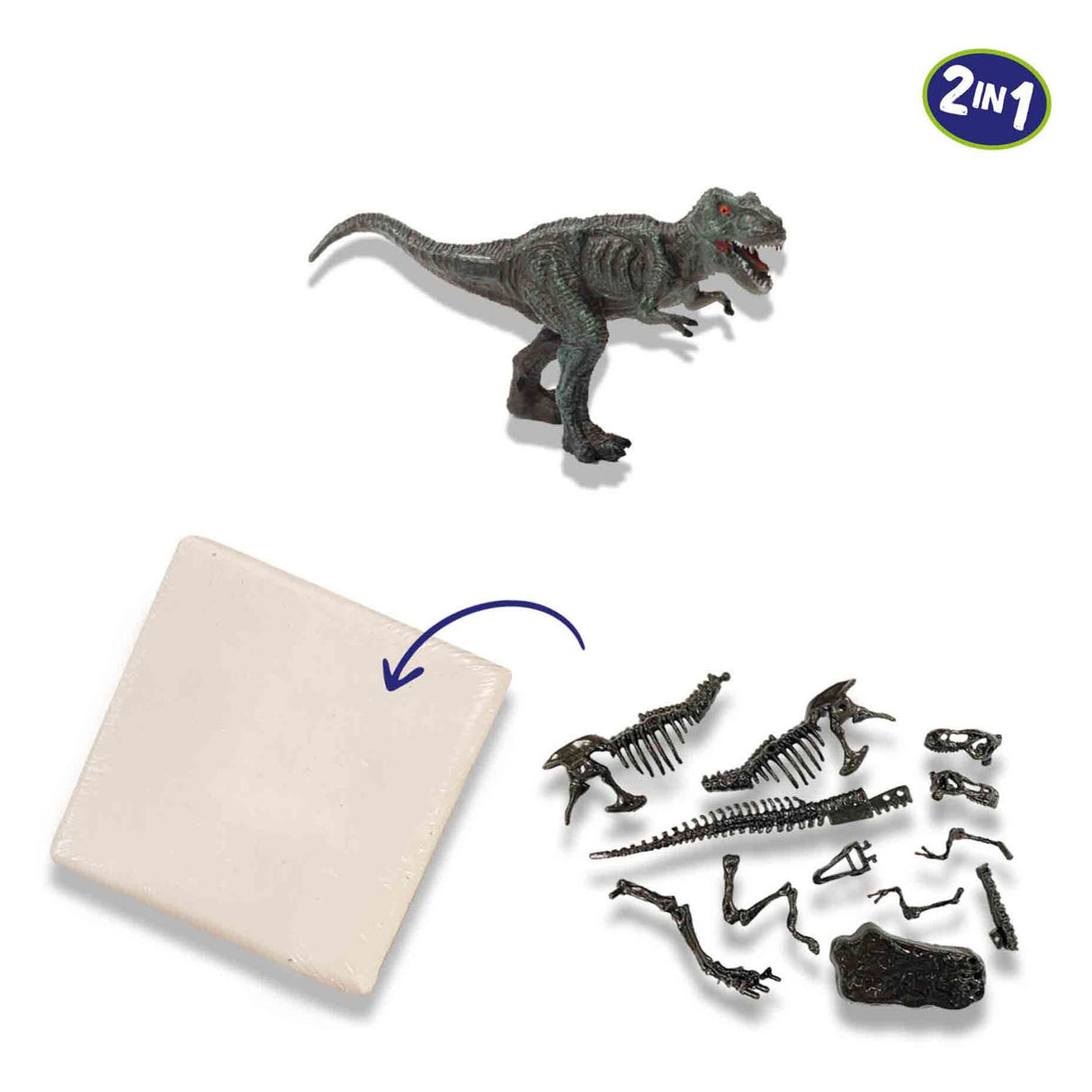 SES Explorez Dino et Squelette excavé 2in1 - T -rex