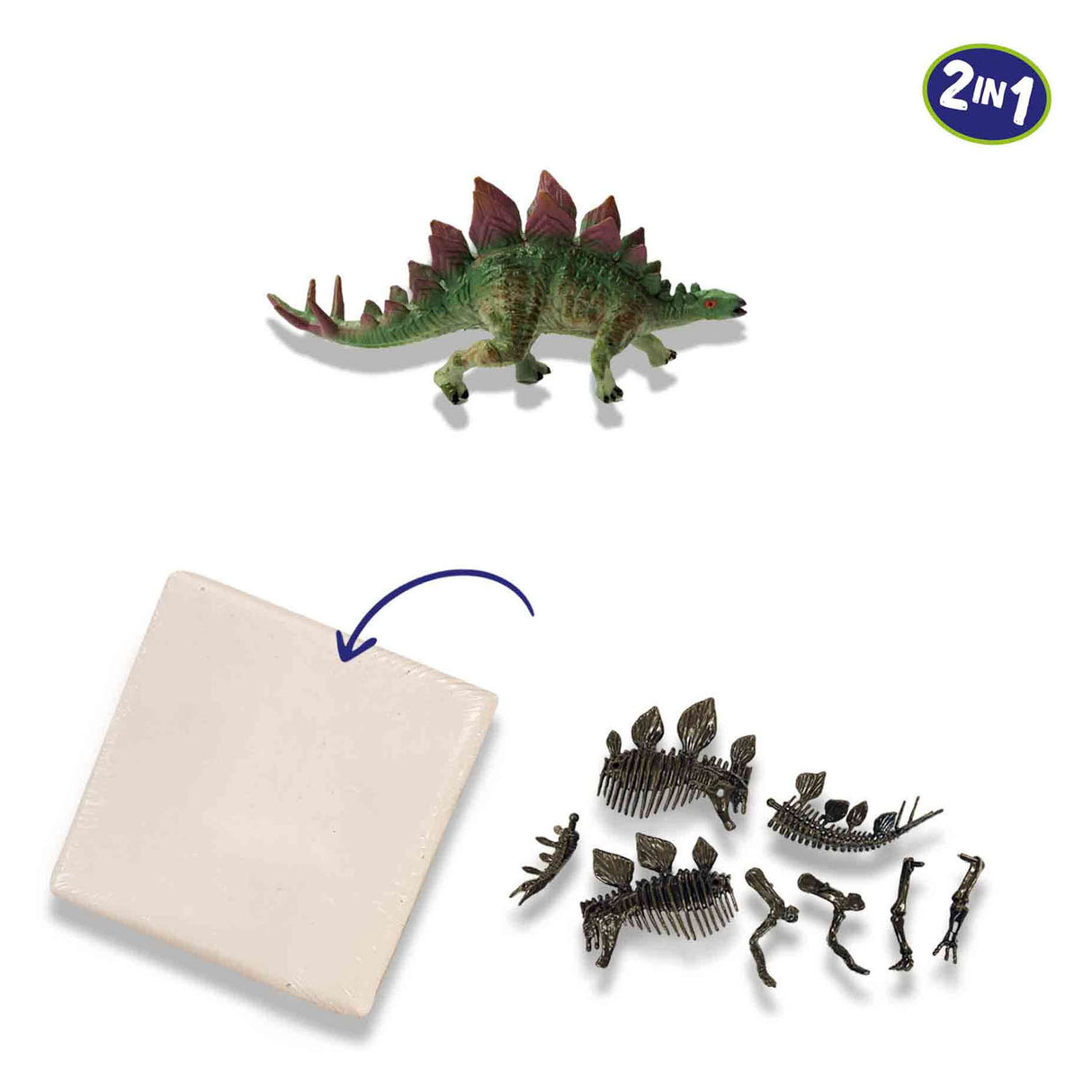 SES Explorez Dino et Squelette fouillé 2in1-Stegosaurus
