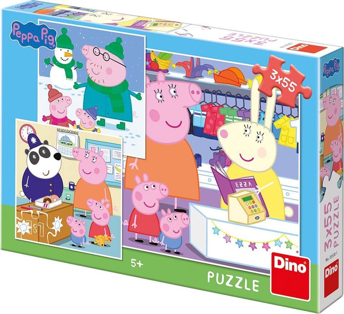 Puzzle Dinotoys - 3 aventures de Peppa Pig - 3 x 55 pièces