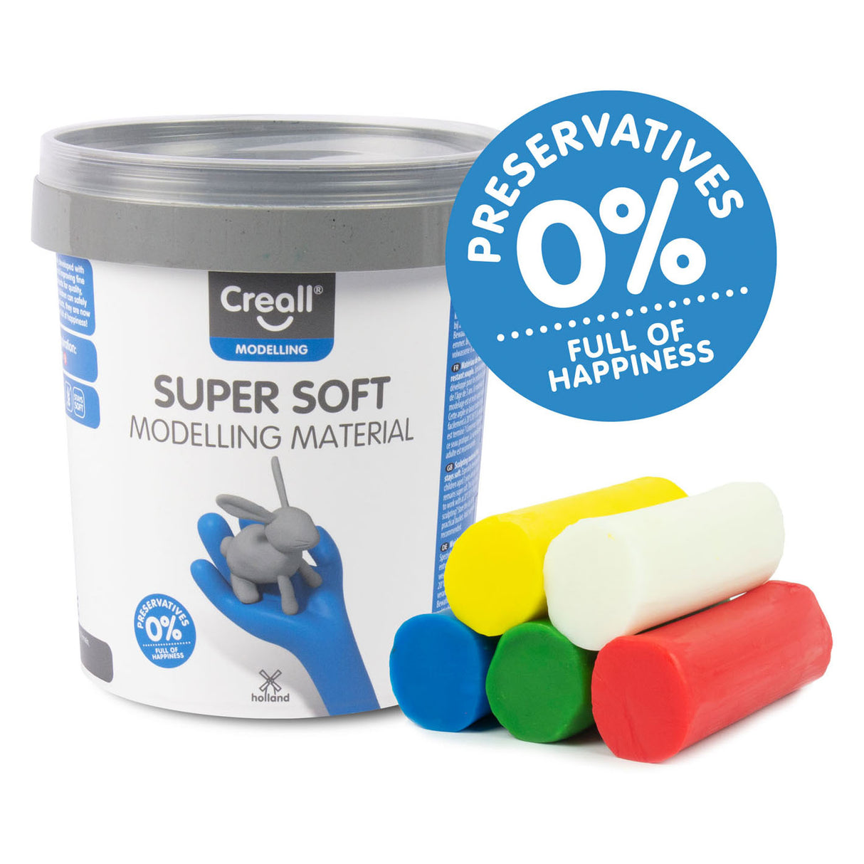 Argile super douce Creall 5 couleurs, 450gr.