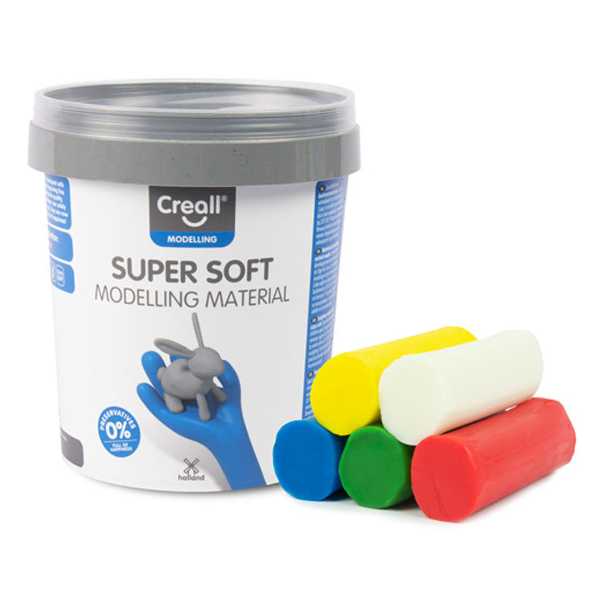 Argile super douce Creall 5 couleurs, 450gr.