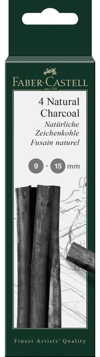 Faber-castell charbon de bois - pitt monochrome - 9-15 mm - 4 pièces - fc-129498