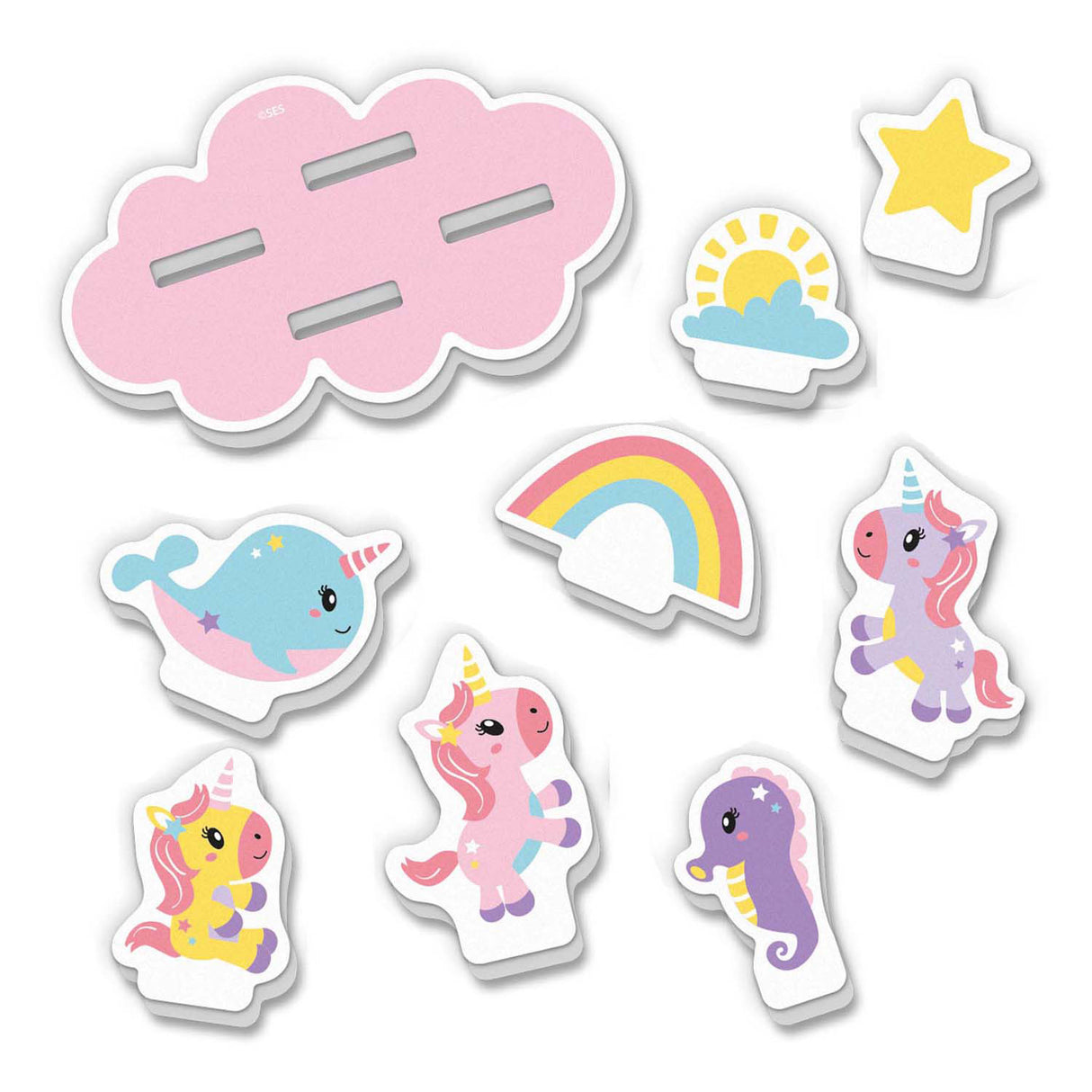 Ses creative - petits talents - île de bain licorne - licornes en mousse - jouets de bain flottants - stimule l'imagination - jeu créatif - jouets de bain bébé - jouets licorne