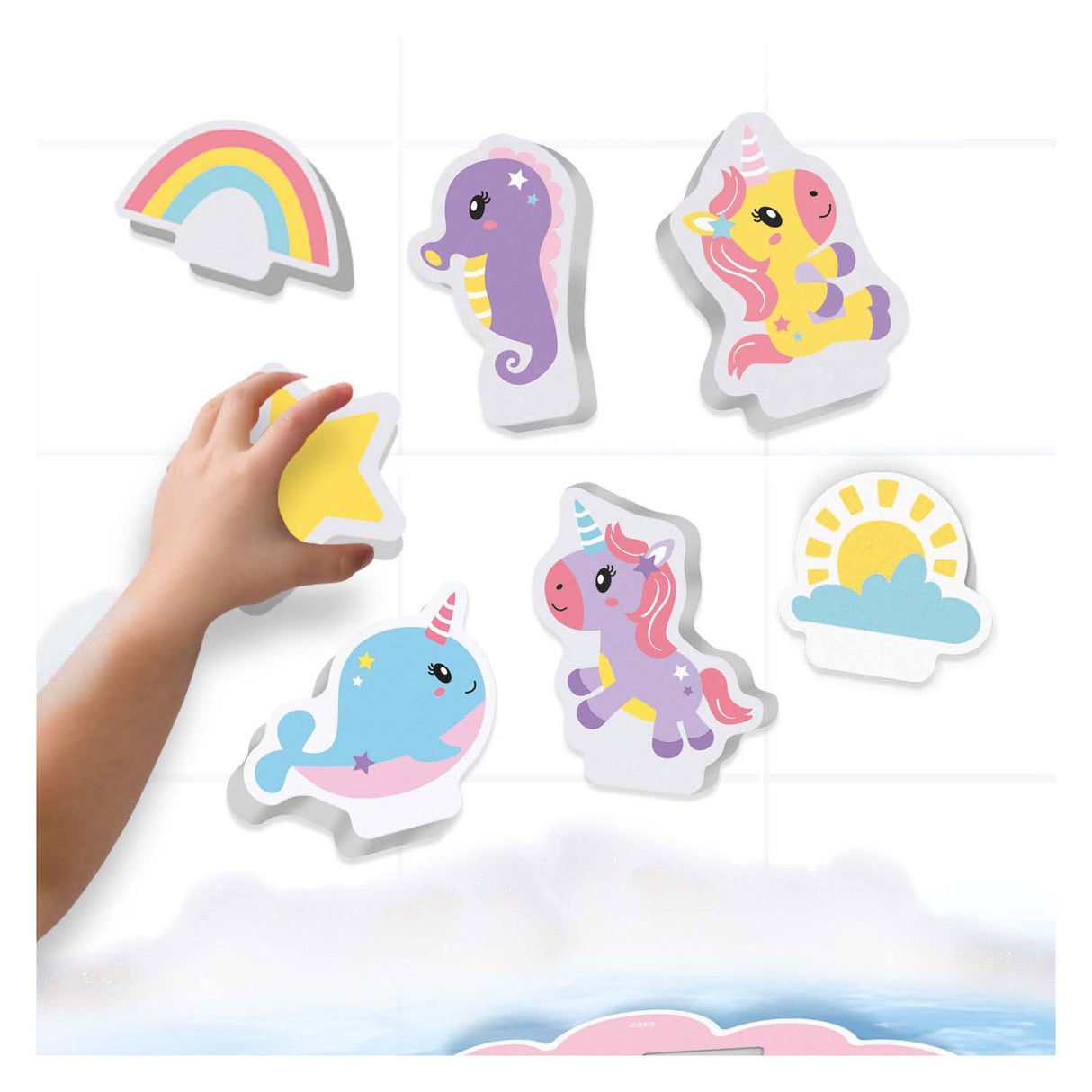 Ses creative - petits talents - île de bain licorne - licornes en mousse - jouets de bain flottants - stimule l'imagination - jeu créatif - jouets de bain bébé - jouets licorne