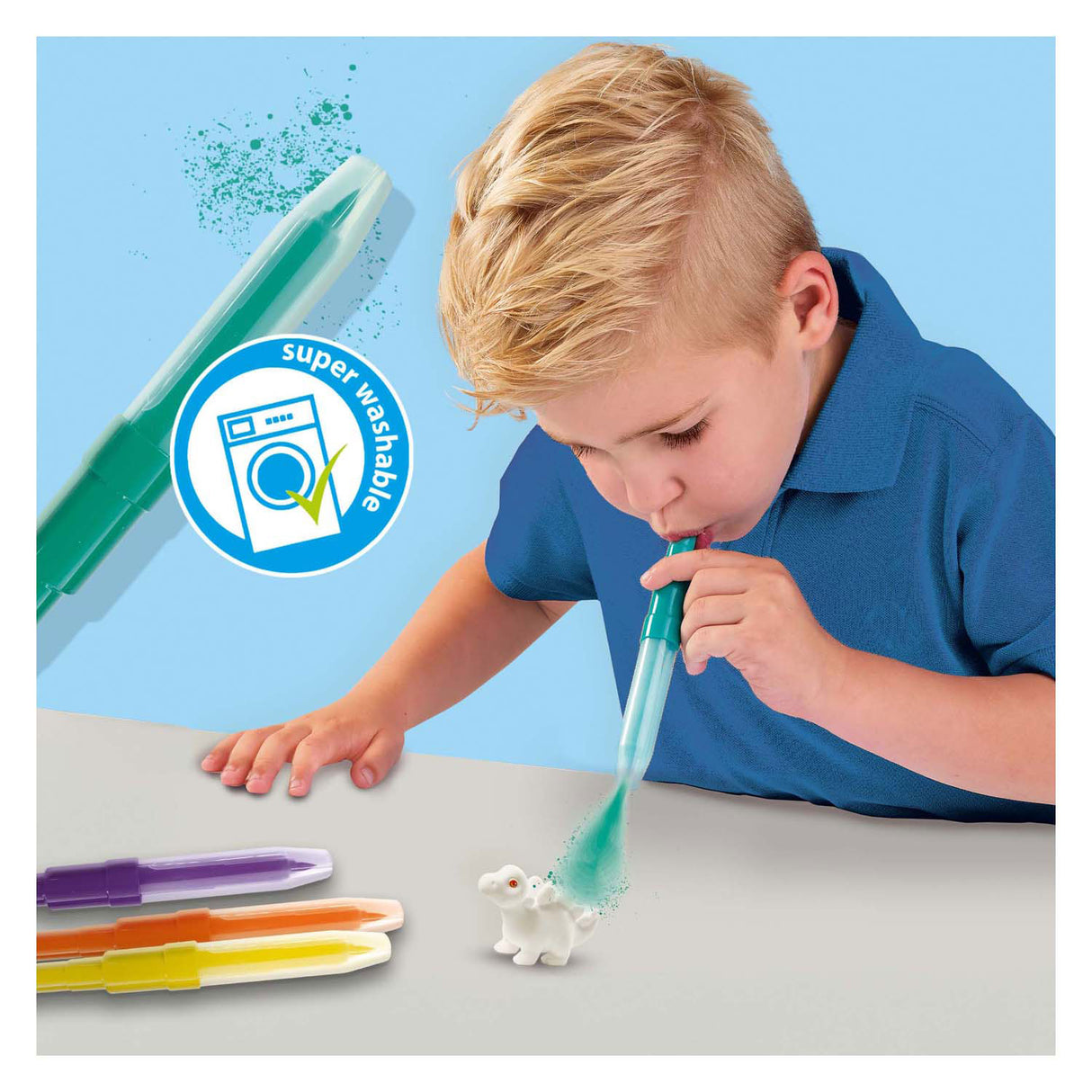 Stylos aérographe Ses Blow - dinosaures, 3 pcs.