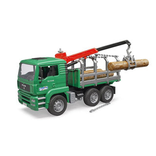 Bruder man tga camion de transport de bois avec grue et troncs d'arbres