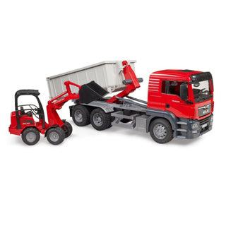 Bruder, voiture miniature du camion Man TGS avec conteneur, rouge