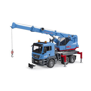 Bruder 3771 camion homme avec grue bleu