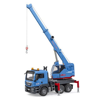 Bruder 3771 camion homme avec grue bleu
